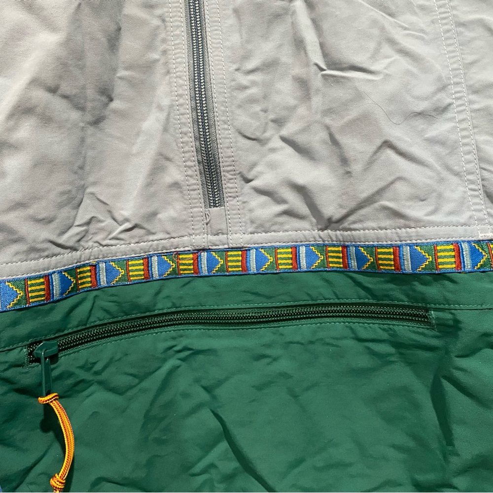 L.L. Bean windbreaker jacket hoodie Mens tall size large colorblock Aztec nylon - Picture 4 of 6